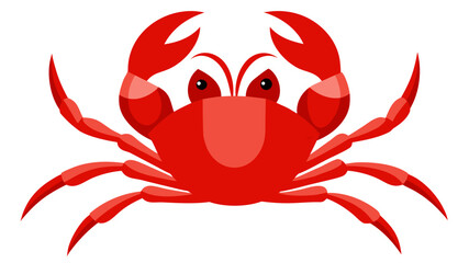 Cute red crab illustration with big claws and eyes