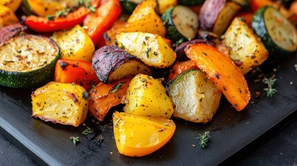 Colorful roasted vegetables medley for healthy eating and seasonal meal prep