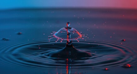 Water drop impact, vibrant colors (1)