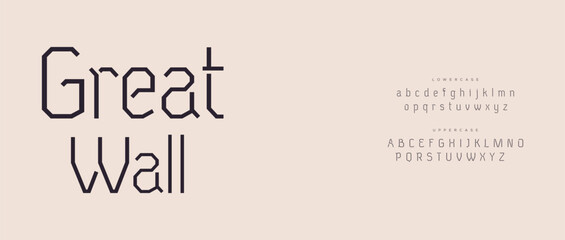 Great wall modern stylish typography letter logo design