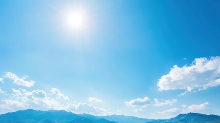 A single geomagnetic flare in a deep blue sky, clean design, copy space on the right,