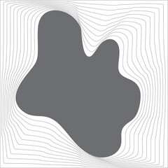 Square blend emblem. Curved line with frame element design