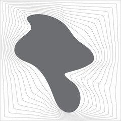 Square blend emblem. Curved line with frame element design