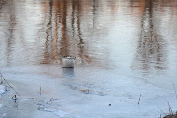 frozen river in winter