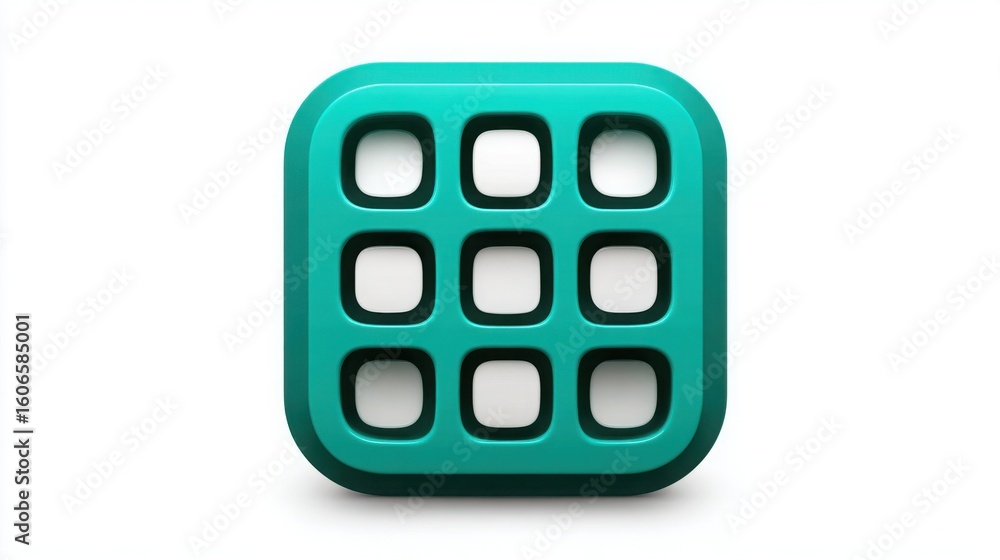 Poster green and white square grid design for a behavioral insight ai grid icon concept featuring a clean g
