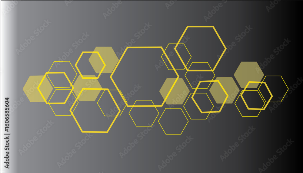 Poster the shape of hexagon concept design abstract technology background vector