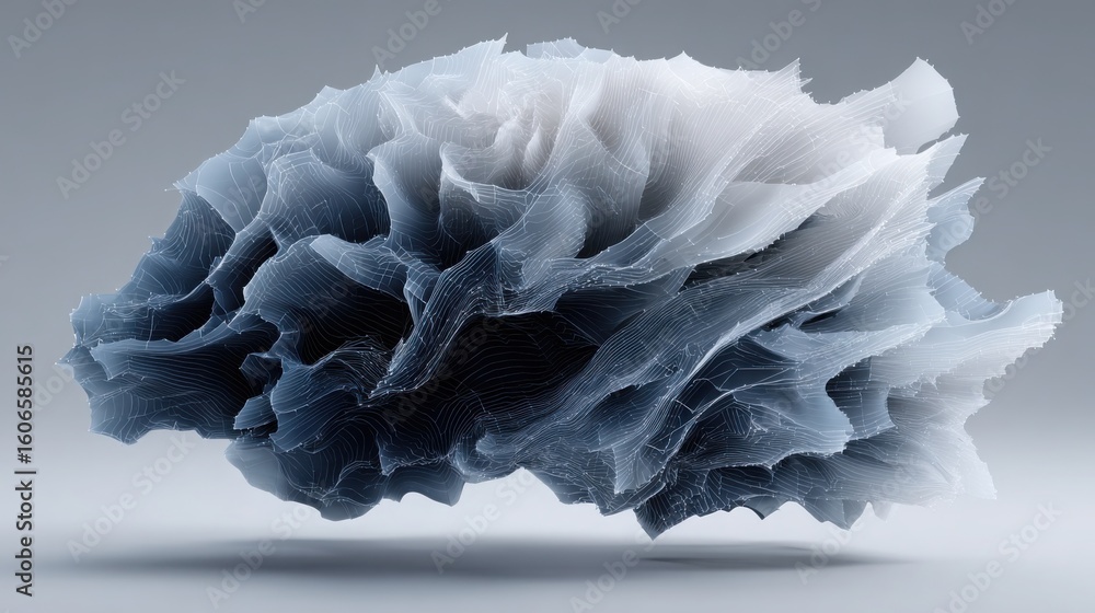 Poster blank piece of paper on white background representing cognitive insight engine and ai interface prod