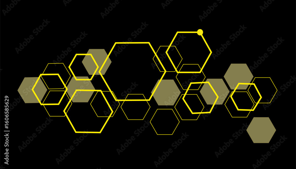 Poster the shape of hexagon concept design abstract technology background vecto