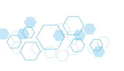 Abstract blue hexagon banner background.