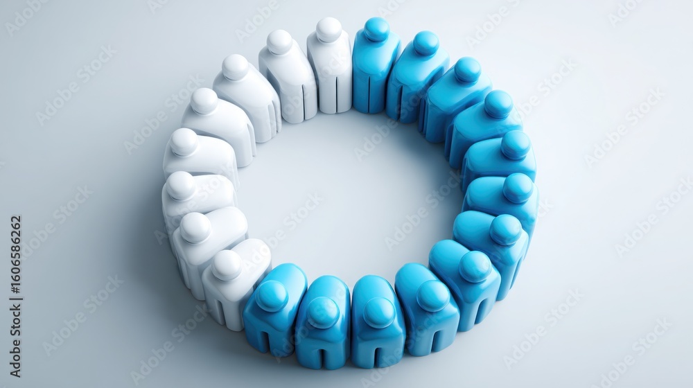 Aufkleber group of diverse individuals collaborating in a circular formation for collective insight and teamwo
