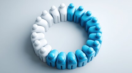 Obraz premium Group of diverse individuals collaborating in a circular formation for collective insight and teamwork dynamics