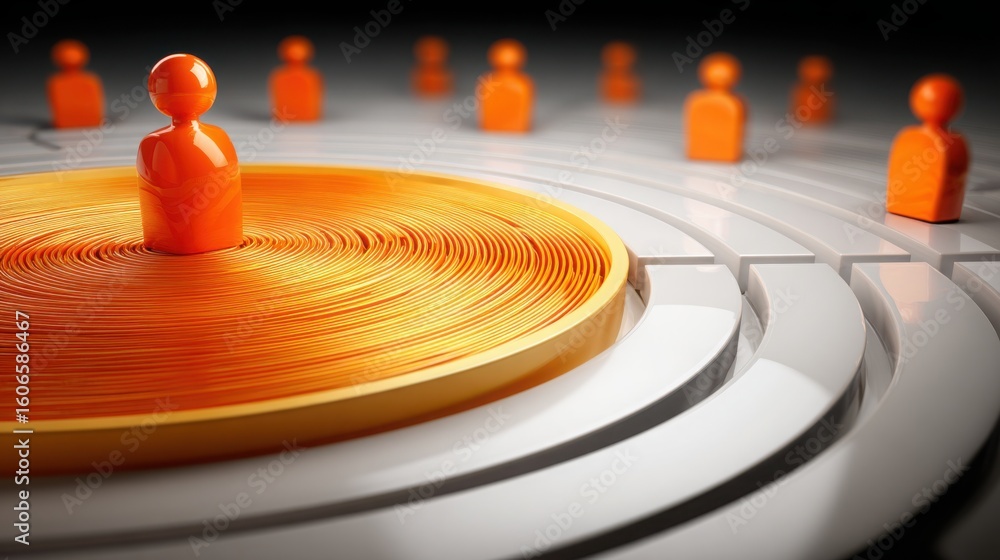 Poster orange object placed on a white surface in a minimalistic design representing a corporate empathy in