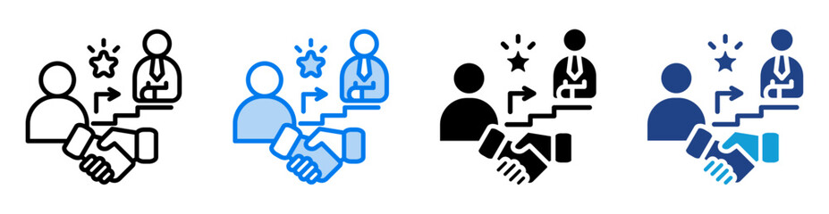 Succession planning icon set multiple style collection