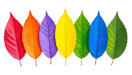 Obraz premium Colorful leaves in a spectrum of vibrant hues