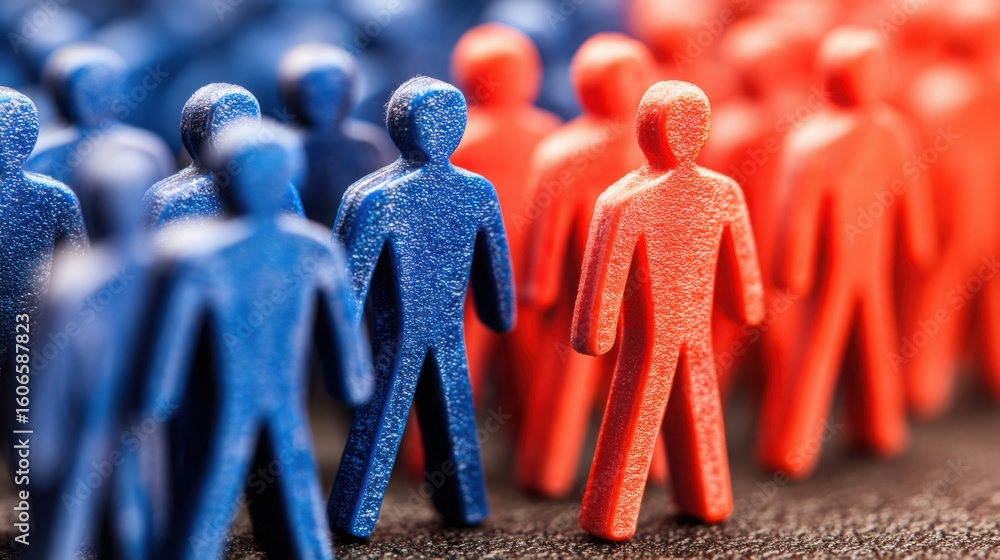 Poster group of people standing in a line representing diverse roles and collaboration in team dynamics and
