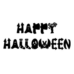 Happy Halloween Greeting wish Design Sublimation Text Illustration for Halloween Holiday Design