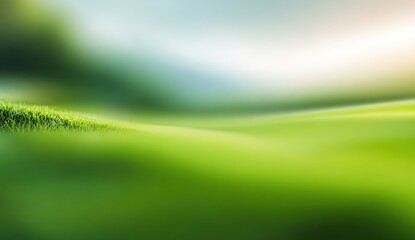 A soft, tranquil view of a grassy landscape.
