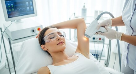 Woman undergoing laser hair removal treatment (1)