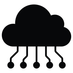 cloud server icon for hosting, data, and storage