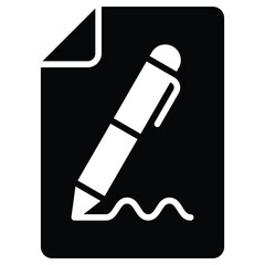 contract and pen icon for agreements and signing documents