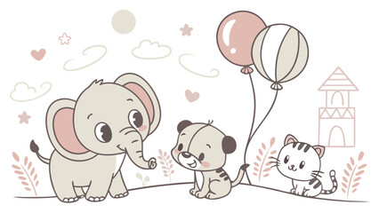 dog and cat zoo animals