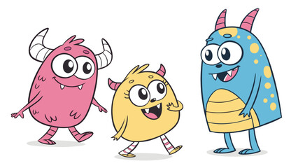 cute cartoon character on solid white 