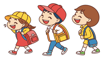 boy and girl with school bag