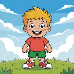 little boy playing in the park