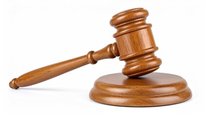 Wooden gavel on stand (2)