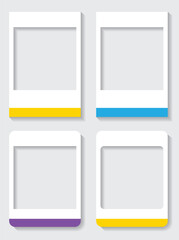 Fototapeta premium Polaroid Frames with Colorful Bottoms