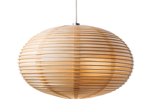 hanging paper lamp modern home decor isolated on white background PNG, AI GENERATED