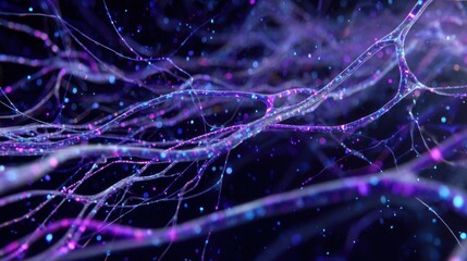 Neuronal Pathway: A captivating depiction of a neuronal pathway, revealing the intricate network of nerve cells with vibrant hues and a sense of profound depth.