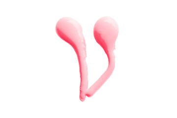 Beautiful pink watercolor brush isolated on transparent background.