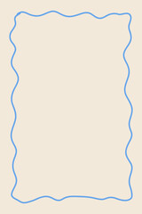 Obraz premium Stamp coastal frame. Vintage squiggle border. Hand drawn vector frame for menu, wedding invitation, coastal party. Italian ornament border design. Doodle wiggle retro stamp poster.