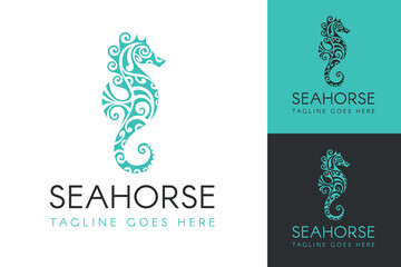 Seahorse Logo vector illustration of an abstract background