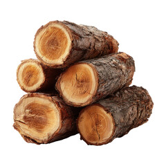 Isolated Logs on Transparent Background for Natural Design Purposes