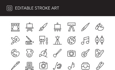 Editable Stroke Art Icons  Creative Design Elements