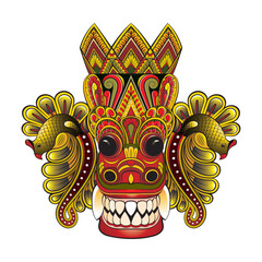 sri lankan maru raksha devil mask vector icon.eps