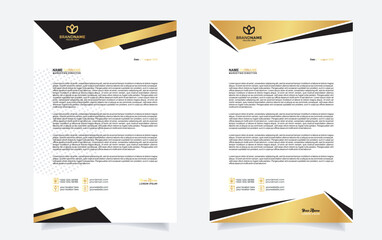 Luxury letterhead template gold color | Premium Vector