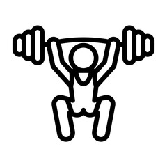 Weightlifting Vector Line Icon Design