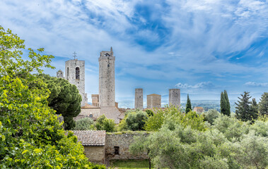 Fototapeta premium The impressive towers of San Gimignano, Tuscany Italy