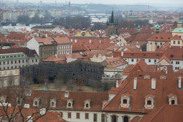 Obraz premium Skylines of Prague with its charming rooftops and historic landmarks