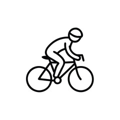 Obraz premium Cyclist Icon Road Bike Rider with Helmet Pedaling