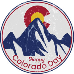 Happy Colorado Day Badge and T Shirt Design