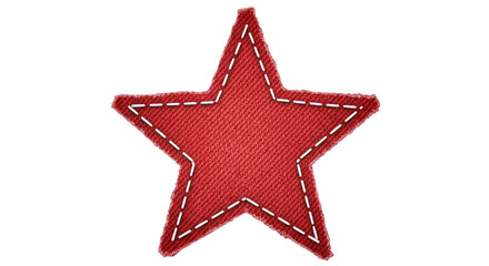 Festive red fabric star with white stitching adds a charming, handmade touch to any creative project or design
