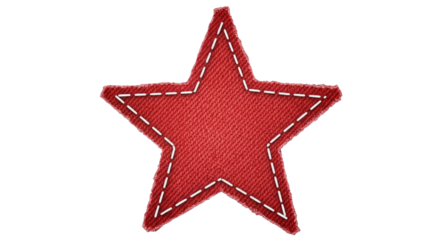 Festive red fabric star with white stitching adds a charming, handmade touch to any creative project or design