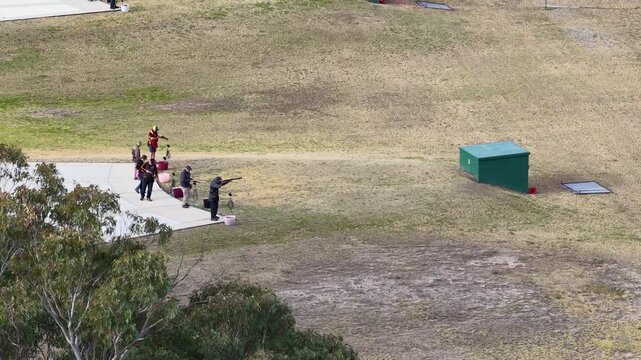 Clay Target Shooting at Outdoor Gun Club in Queensland