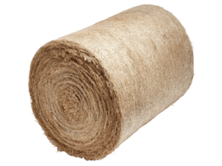 Rolled hay bale isolated on black background agricultural product, Isolated On Transparent Background, Png