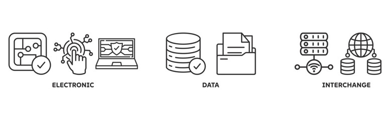 EDI icon set illustration concept with icon of electronic, data, interchange