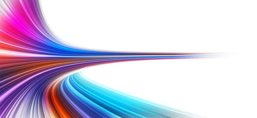 Modern abstract high speed movement with dynamic motion light trails, speed effect on dark blue background. Futuristic digital technology concept. Pattern for banner.  PNG.
